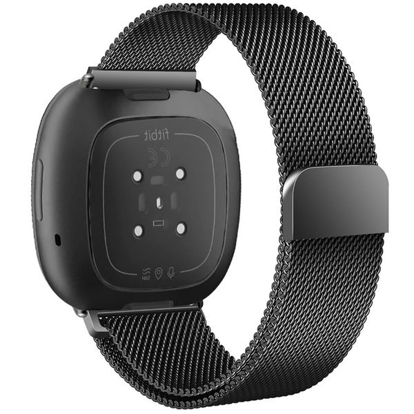imoshion Magnetisches Milanaise Armband für das  Fitbit Versa 4/ 3 / Sense (2) - Schwarz