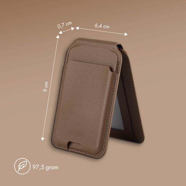 Accezz Leder-Wallet mit Standfunktion - Geeignet für MagSafe und Qi2 - Coffee Brown