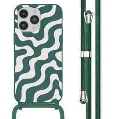 imoshion SilikonHülle design mit Band Apple iPhone 14 Pro Max - Petrol Green Groovy