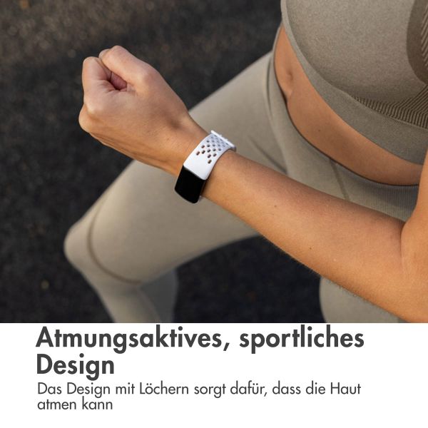 imoshion Silikon Sportarmband mit Löchern für die Fitbit Charge 5 / Charge 6 - Weiß