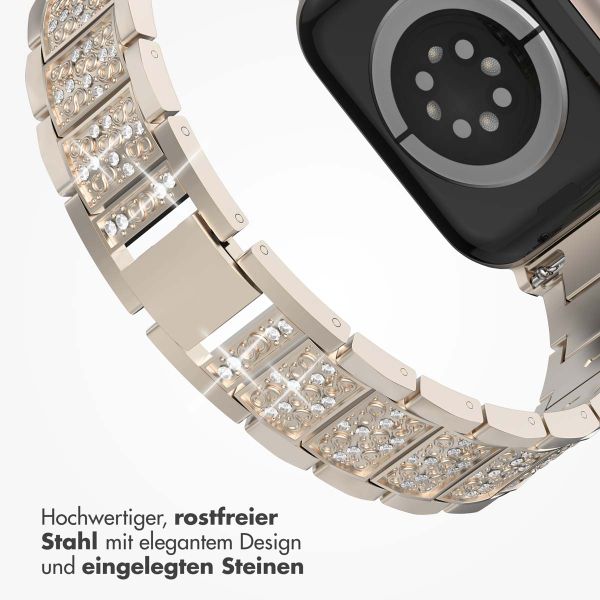 Selencia Sparkle Armband für die Apple Watch Series 1 bis 9 / SE (38/40/41 mm) | Series 10 (42 mm) - Champagnergold