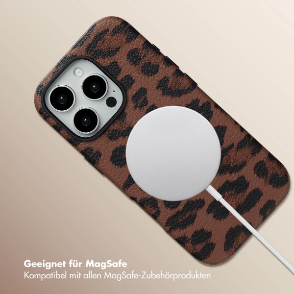 Selencia Sabi Backcover Leopardenmuster mit MagSafe Apple iPhone 16 Pro - Mocha Brown