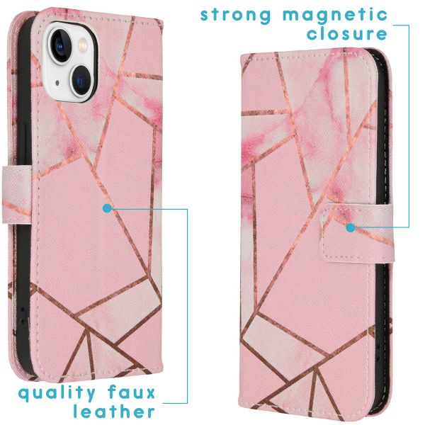 imoshion Design TPU Klapphülle für das iPhone 14 - Pink Graphic