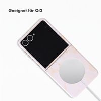 Selencia Vivid Rückabdeckung mit MagSafe Samsung Galaxy Z Flip 8 - Golden Beige Marble