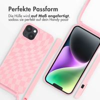 imoshion Silikonhülle design mit Band für das iPhone 14 Plus - Retro Pink