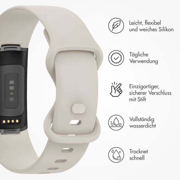 imoshion Silikonband für die Fitbit Charge 5 / Charge 6 - Größe S - Aprikose