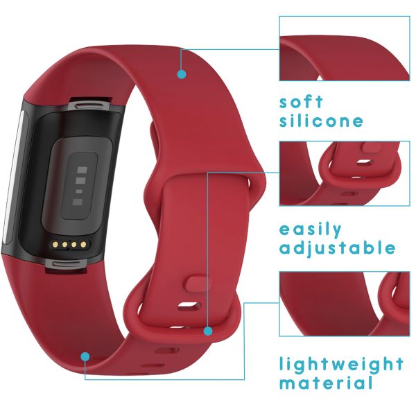 imoshion Silikonband für das  Fitbit Charge 5 / 6 - L - Rot