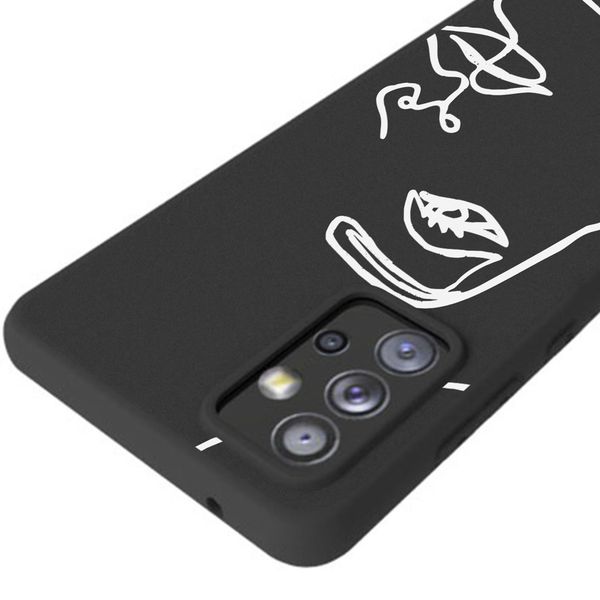 imoshion Design Hülle Galaxy A72 - Abstraktes Gesicht - Weiß