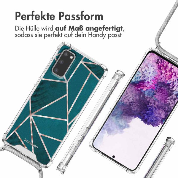 imoshion Design Hülle mit Band Samsung Galaxy S20 - Petrol Green Graphic