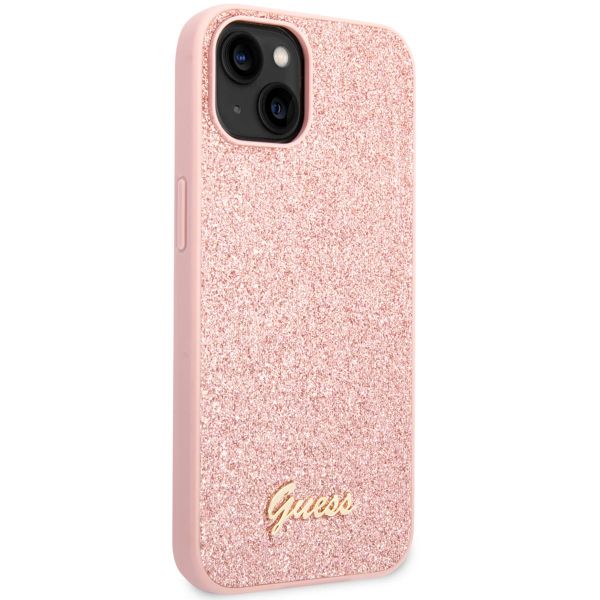 Guess Glitter Flakes Back Cover Apple iPhone 14 - Rosa