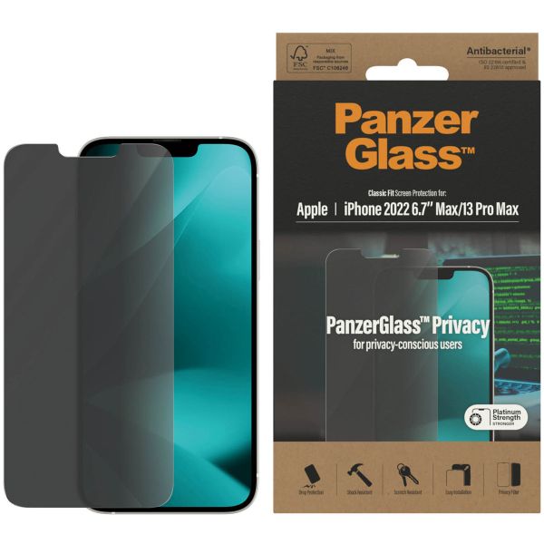 PanzerGlass Privacy Case Friendly Anti-Bacterial Displayschutzfolie für das Apple iPhone 14 Plus / 13 Pro Max