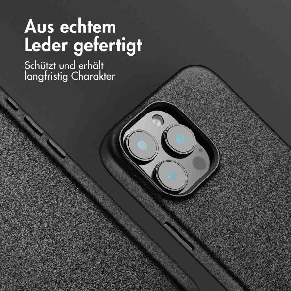 Accezz MagSafe Leather Backcover für das iPhone 16 Pro Max - Onyx Black