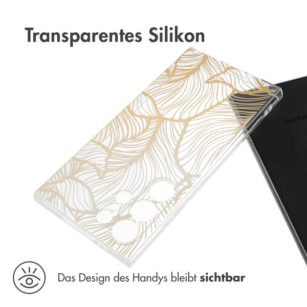 imoshion Design Hülle Samsung Galaxy S24 Ultra - Golden Leaves Transparent