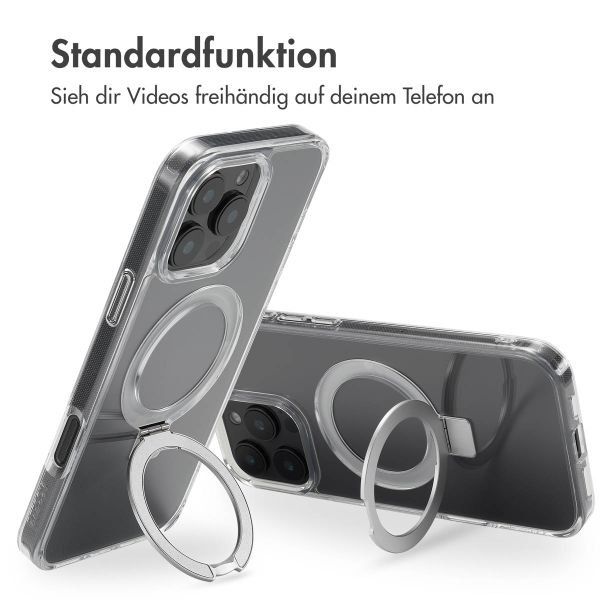 Accezz Ring Stand Backcover mit MagSafe Apple iPhone 16 Pro Max - Transparent