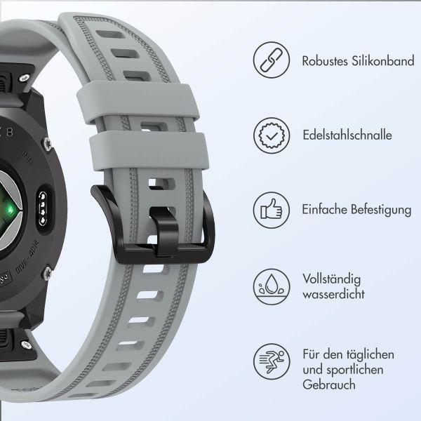 imoshion QuickFit® Line Silikonarmband für die Garmin Watch | 20 mm Anschluss - Grau