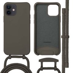 imoshion Color Backcover mit abnehmbarem Handykette und MagSafe Apple iPhone 12 (Pro) - Black Coffee