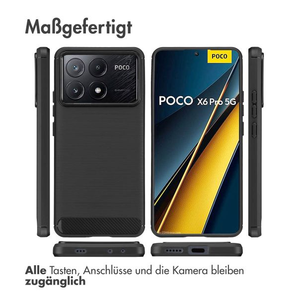 imoshion Brushed Back Cover für das Xiaomi Poco X6 Pro - Schwarz