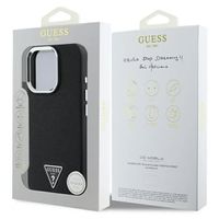Guess Grained Triangle Case MagSafe Apple iPhone 16 Pro - Schwarz