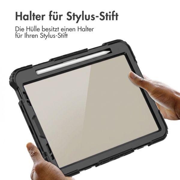 Accezz Robustes Back Cover mit Schultergurt Apple iPad Air 5 (2022) / Air 4 (2020) - Schwarz