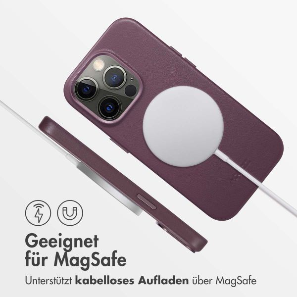 Accezz MagSafe Leather Backcover für das iPhone 14 Pro - Heath Purple