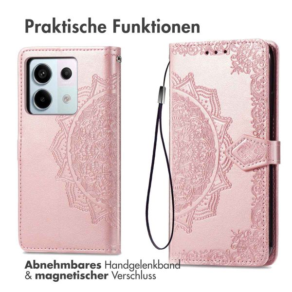 imoshion Mandala Klapphülle für das Xiaomi Redmi Note 13 Pro (5G) / Poco X6 - Rose Gold