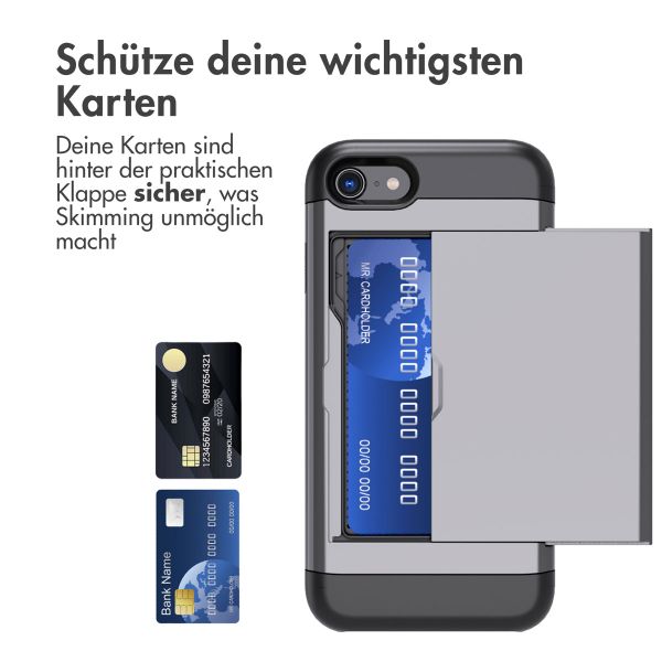 imoshion Backcover mit Kartenfach für das iPhone SE (2022 / 2020) / 8 / 7 - Grau