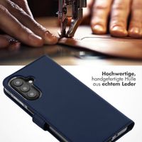 Selencia Echtleder Klapphülle Samsung Galaxy A27 (5G) - Dunkelblau