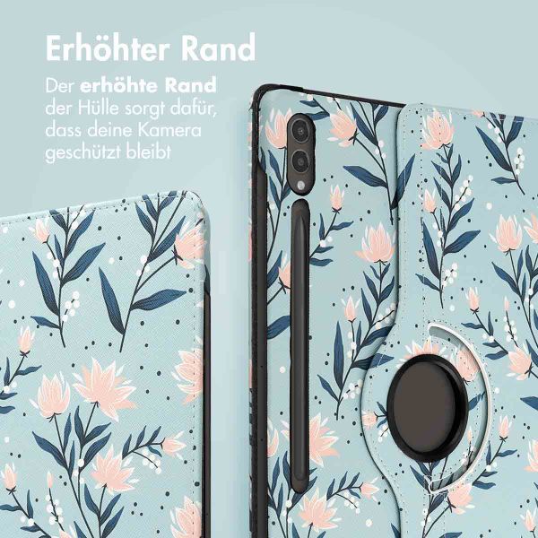 imoshion 360° drehbare Design Klapphülle Samsung Galaxy Tab S10 Ultra / Tab S9 Ultra - Flowers