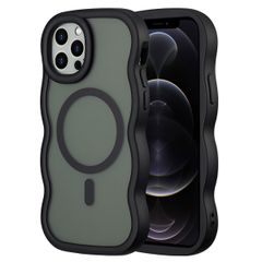 Selencia Wavy Backcover mit MagSafe Apple iPhone 12 (Pro) - Schwarz