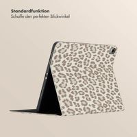 Selencia Sabi Klapphülle mit Leopardenmuster Apple iPad Air 11 Zoll (2025) M3 / (2024) M2 / Air 5 (2022) / Air 4 (2020) - Soft Ivory