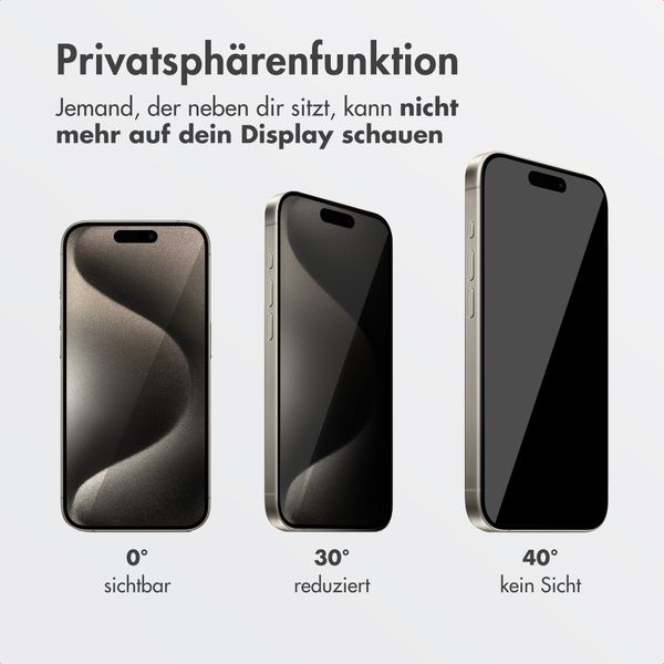Accezz Sichtschutz-Schutzglas mit Applikator Apple iPhone 16 Plus / 15 Plus