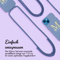 Personalisierte Color Backcover MagSafe mit abtrennbarem Band und Buchstaben für iPhone 13 - Ash Blue