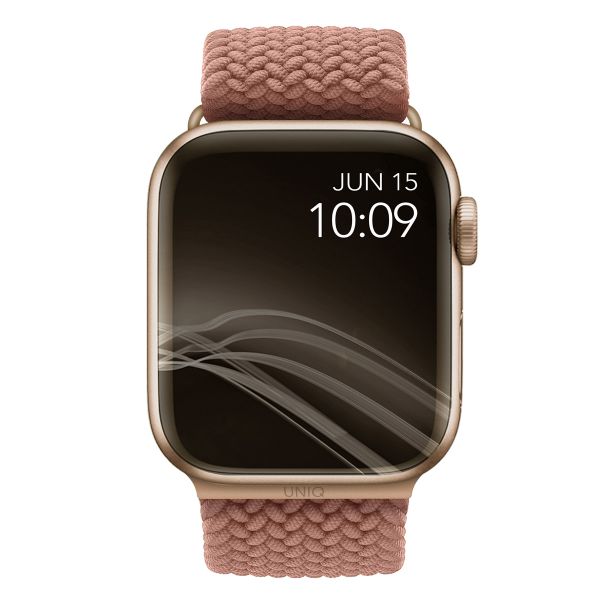 Uniq Aspen Geflochtenes Armband für die Apple Watch Series 1 bis 9 / SE (38/40/41 mm) | Series 10 (42 mm) - Grapefruit Pink