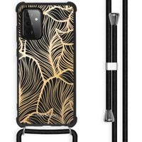 imoshion Design Hülle mit Band Samsung Galaxy A72 - Golden Leaves