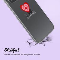 Personalisierte Hülle mit Herz iPhone 14 - Transparent