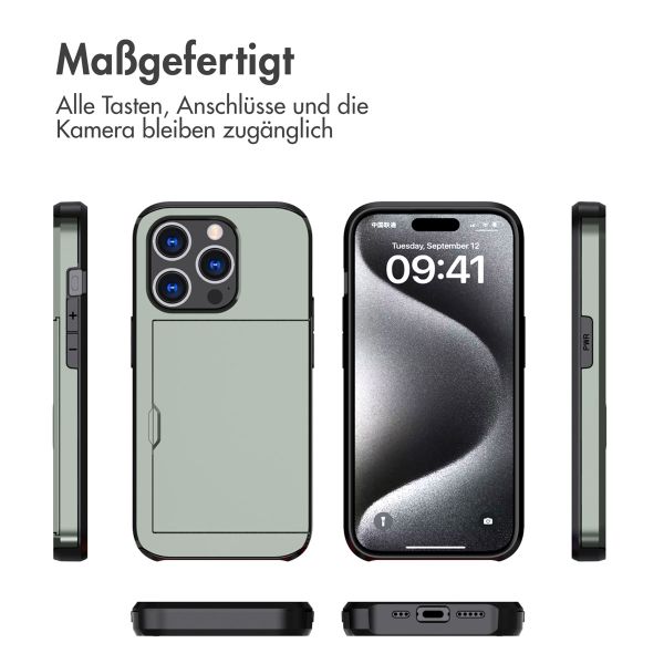 imoshion Backcover mit Kartenfach für das iPhone 15 Pro - Dunkelgrün