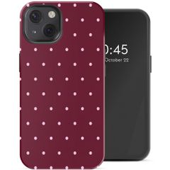 Selencia Vivid Back Cover Apple iPhone 13 - Happy Dots Burgundy