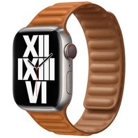 Apple Leather Link für die Apple Watch Series 1-9 / SE - 38/40/41 mm / Series 10 - 42 mm - Größe S/M - Golden Brown