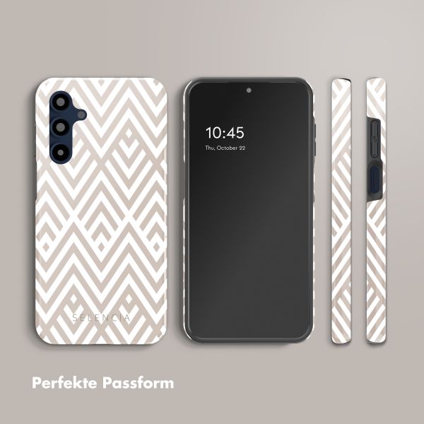 Selencia Vivid Tough Back Cover für das Samsung Galaxy A16 - Beige Zigzag