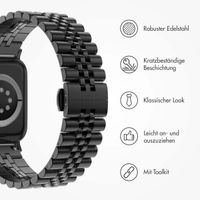 Selencia Jubilee-Edelstahlarmband für die Apple Watch Series 1 bis 9 / SE (38/40/41 mm) | Series 10 (42 mm) - Schwarz