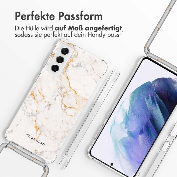 imoshion Design Hülle mit Band für das Samsung Galaxy S21 - White Marble