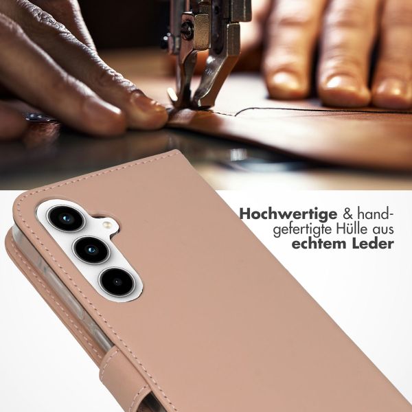 Selencia Echtleder Klapphülle Samsung Galaxy A55 - Dusty Pink