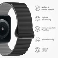 imoshion Silikon-Magnetarmband für die Apple Watch Apple Watch Series 1 bis 9 / SE (38/40/41 mm) | Series 10 (42 mm) - Schwarz / Grau