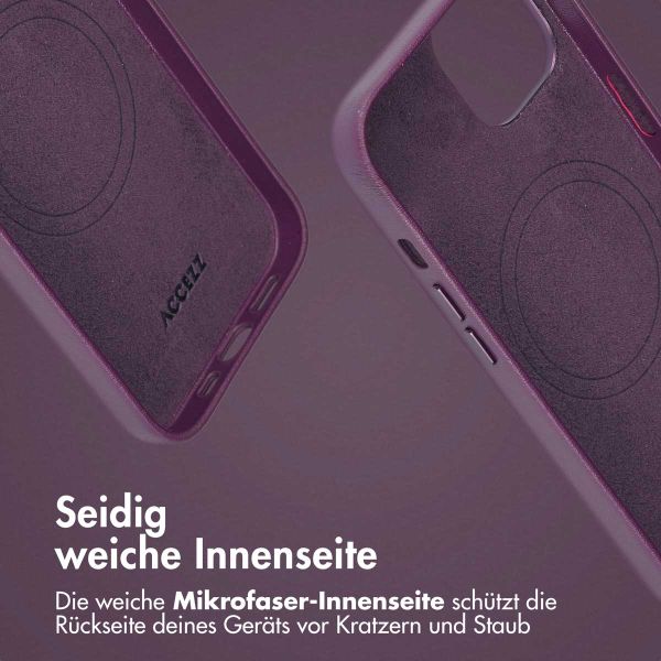 Accezz 2-in-1 Klapphülle aus Leder mit MagSafe Apple iPhone 14 - Heath Purple