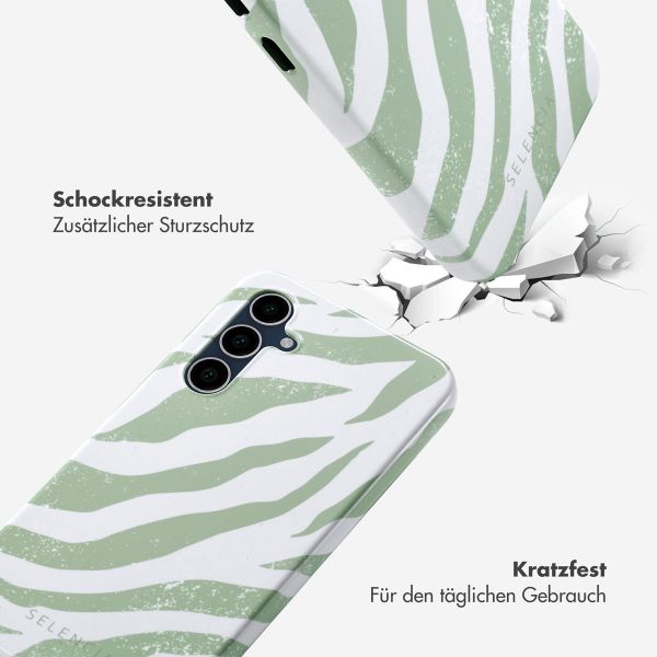 Selencia Vivid Back Cover Samsung Galaxy S23 FE - Colorful Zebra Sage Green