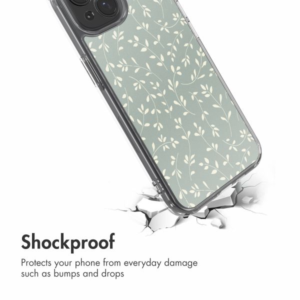 imoshion Design Hülle Apple iPhone 15 - Smoke Green Flowers