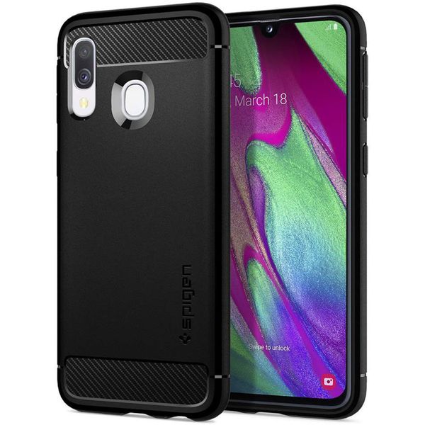 Spigen Rugged Armor Case Schwarz für das Samsung Galaxy A40