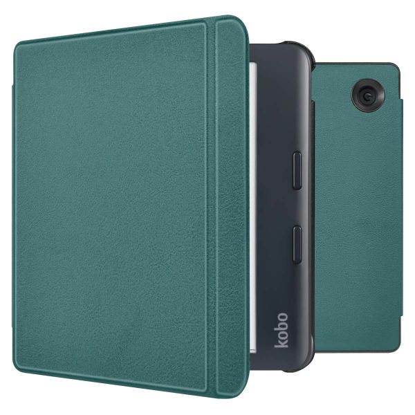 imoshion Slim Hard Case Sleepcover mit Stand für das Kobo Libra Colour - Dunkelgrün