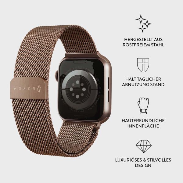 Burga Mailändische armband für das Apple Watch Series 1 bis 9 / SE (38/40/41 mm) | Series 10 (42 mm) - Rose Gold