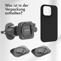 Accezz EasyLock Handyhalterung Auto - Inklusive Hülle für das Apple iPhone 15 Pro - Lüftungsgitter -  360 Grad drehbar - Schwarz